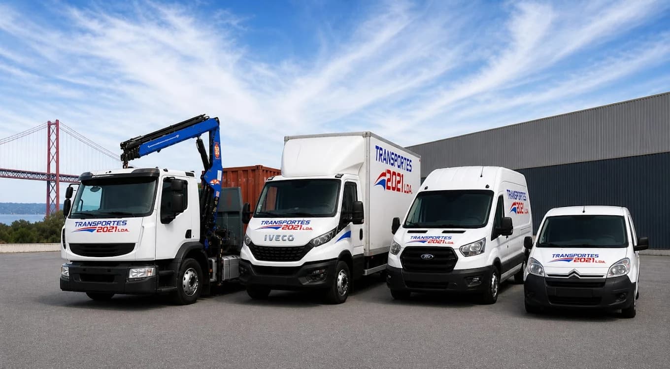 Frota de camiões e equipamentos de transporte